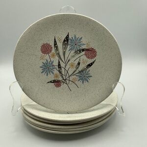 6 GRINDLEY 1950s MCM Earthenware Oval Side Plates.  Crafted in England.